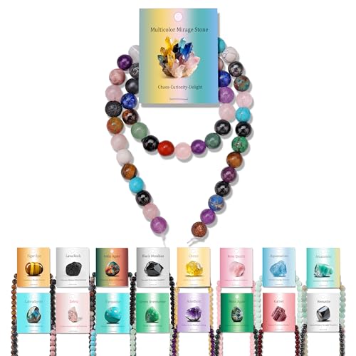 Vinswet 45 Stück 8 mm mehrfarbige Natursteinperlen, rund, echte Steine, lose Edelsteine, DIY, glatte Perlen für Armbänder, Halsketten, Ohrringe, Schmuckherstellung Vinswet 45 Stück 8 mm mehrfarbige Natursteinperlen, rund, echte Steine, lose Edelsteine, DIY, glatte Perlen für Armbänder, Halsketten, Ohrringe, Schmuckherstellung von Vinswet