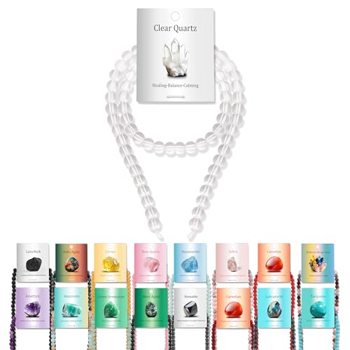 Vinswet 60 Stück klare Quarz-Natursteinperlen, rund, echte Steinperlen, lose Edelsteine, zum Selbermachen, glatte Perlen für Armbänder, Halsketten, Ohrringe, Schmuckherstellung, 60 Stück Vinswet 60 Stück klare Quarz-Natursteinperlen, rund, echte Steinperlen, lose Edelsteine, zum Selbermachen, glatte Perlen für Armbänder, Halsketten, Ohrringe, Schmuckherstellung, 60 Stück von Vinswet