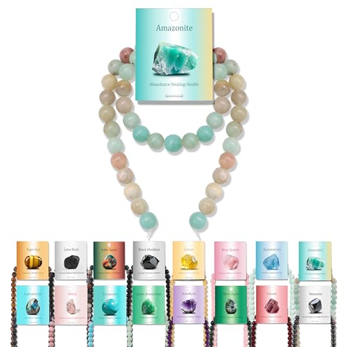 Vinswet Amazonit-Natursteinperlen, rund, echte Steinperlen, lose Edelsteine, zum Selbermachen, glatte Perlen für Armbänder, Halsketten, Ohrringe, Schmuckherstellung, 45 Stück Vinswet Amazonit-Natursteinperlen, rund, echte Steinperlen, lose Edelsteine, zum Selbermachen, glatte Perlen für Armbänder, Halsketten, Ohrringe, Schmuckherstellung, 45 Stück von Vinswet