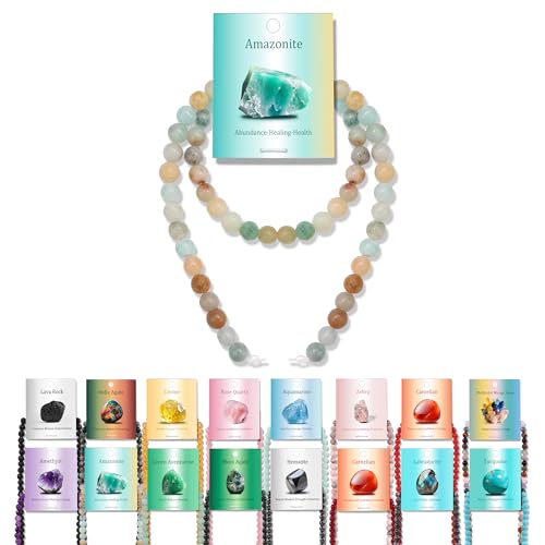 Vinswet Amazonit-Natursteinperlen, rund, echte Steinperlen, lose Edelsteine, zum Selbermachen, glatte Perlen für Armbänder, Halsketten, Ohrringe, Schmuckherstellung, 60 Stück Vinswet Amazonit-Natursteinperlen, rund, echte Steinperlen, lose Edelsteine, zum Selbermachen, glatte Perlen für Armbänder, Halsketten, Ohrringe, Schmuckherstellung, 60 Stück von Vinswet