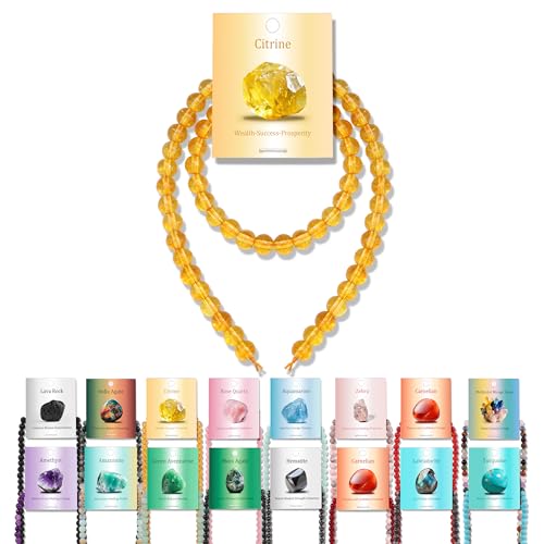 Vinswet Citrin-Natursteinperlen, rund, echte Steinperlen, lose Edelsteine, zum Selbermachen, glatte Perlen für Armbänder, Halsketten, Ohrringe, Schmuckherstellung, 60 Stück Vinswet Citrin-Natursteinperlen, rund, echte Steinperlen, lose Edelsteine, zum Selbermachen, glatte Perlen für Armbänder, Halsketten, Ohrringe, Schmuckherstellung, 60 Stück von Vinswet