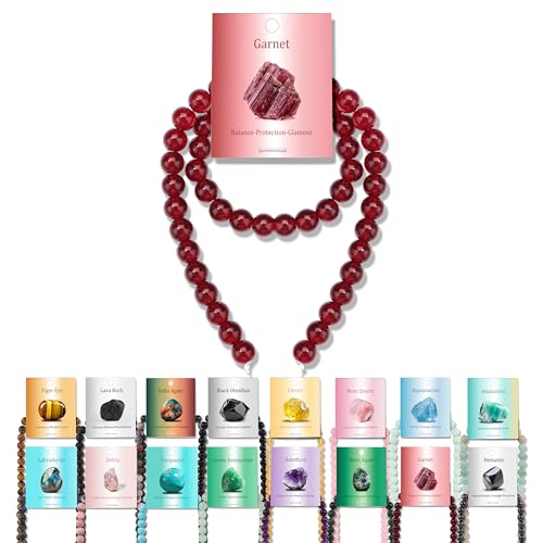 Vinswet Granat-Natursteinperlen, rund, echte Steinperlen, lose Edelsteine, zum Selbermachen, glatte Perlen für Armbänder, Halsketten, Ohrringe, Schmuckherstellung, 45 Stück Vinswet Granat-Natursteinperlen, rund, echte Steinperlen, lose Edelsteine, zum Selbermachen, glatte Perlen für Armbänder, Halsketten, Ohrringe, Schmuckherstellung, 45 Stück von Vinswet