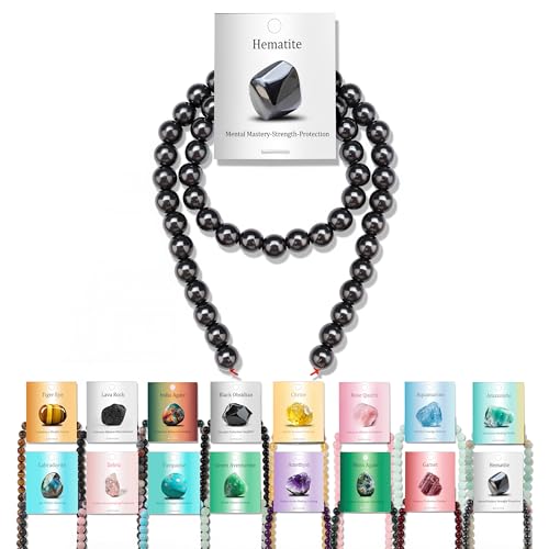 Vinswet Häma-Natursteinperlen, rund, echte Steinperlen, lose Edelsteine, zum Selbermachen, glatte Perlen für Armbänder, Halsketten, Ohrringe, Schmuckherstellung, 45 Stück Vinswet Häma-Natursteinperlen, rund, echte Steinperlen, lose Edelsteine, zum Selbermachen, glatte Perlen für Armbänder, Halsketten, Ohrringe, Schmuckherstellung, 45 Stück von Vinswet