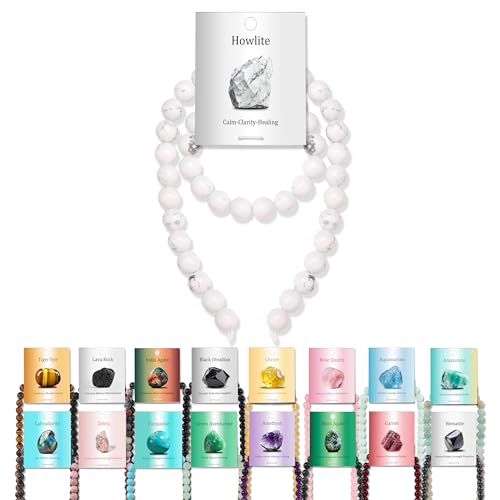 Vinswet Howlith-Natursteinperlen, rund, echte Steinperlen, lose Edelsteine, zum Selbermachen, glatte Perlen für Armbänder, Halsketten, Ohrringe, Schmuckherstellung, 45 Stück Vinswet Howlith-Natursteinperlen, rund, echte Steinperlen, lose Edelsteine, zum Selbermachen, glatte Perlen für Armbänder, Halsketten, Ohrringe, Schmuckherstellung, 45 Stück von Vinswet
