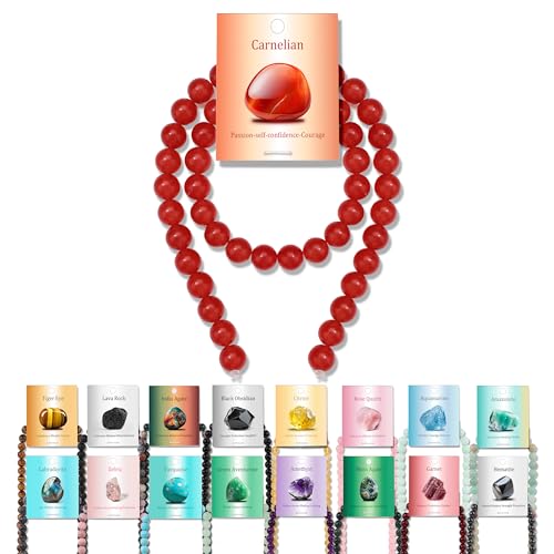 Vinswet Karneol Natursteinperlen, rund, echte Steinperlen, lose Edelsteine, zum Selbermachen, glatte Perlen für Armbänder, Halsketten, Ohrringe, Schmuckherstellung, 45 Stück Vinswet Karneol Natursteinperlen, rund, echte Steinperlen, lose Edelsteine, zum Selbermachen, glatte Perlen für Armbänder, Halsketten, Ohrringe, Schmuckherstellung, 45 Stück von Vinswet