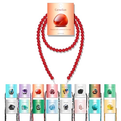 Vinswet Karneol Natursteinperlen, rund, echte Steinperlen, lose Edelsteine, zum Selbermachen, glatte Perlen für Armbänder, Halsketten, Ohrringe, Schmuckherstellung, 90 Stück von Vinswet
