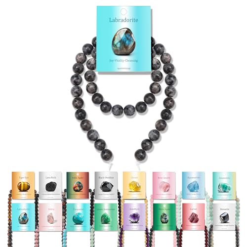 Vinswet Labradorit-Natursteinperlen, rund, echte Steinperlen, lose Edelsteine, zum Selbermachen, glatte Perlen für Armbänder, Halsketten, Ohrringe, Schmuckherstellung, 45 Stück Vinswet Labradorit-Natursteinperlen, rund, echte Steinperlen, lose Edelsteine, zum Selbermachen, glatte Perlen für Armbänder, Halsketten, Ohrringe, Schmuckherstellung, 45 Stück von Vinswet
