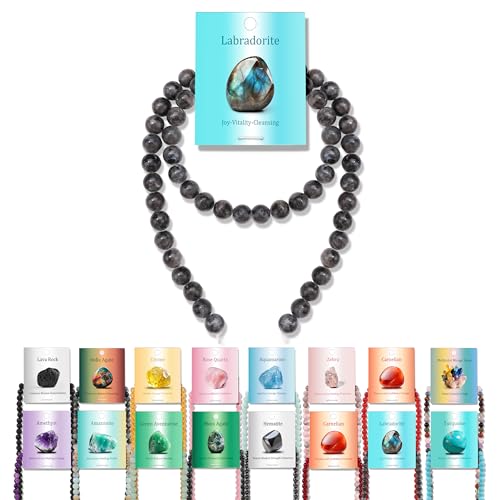 Vinswet Labradorit-Natursteinperlen, rund, echte Steinperlen, lose Edelsteine, zum Selbermachen, glatte Perlen für Armbänder, Halsketten, Ohrringe, Schmuckherstellung, 60 Stück Vinswet Labradorit-Natursteinperlen, rund, echte Steinperlen, lose Edelsteine, zum Selbermachen, glatte Perlen für Armbänder, Halsketten, Ohrringe, Schmuckherstellung, 60 Stück von Vinswet