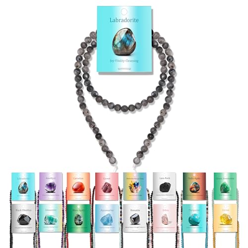 Vinswet Labradorit-Natursteinperlen, rund, echte Steinperlen, lose Edelsteine, zum Selbermachen, glatte Perlen für Armbänder, Halsketten, Ohrringe, Schmuckherstellung, 90 Stück Vinswet Labradorit-Natursteinperlen, rund, echte Steinperlen, lose Edelsteine, zum Selbermachen, glatte Perlen für Armbänder, Halsketten, Ohrringe, Schmuckherstellung, 90 Stück von Vinswet