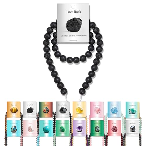 Vinswet Lavastein-Natursteinperlen, rund, echte Steinperlen, lose Edelsteine, zum Selbermachen, glatte Perlen für Armbänder, Halsketten, Ohrringe, Schmuckherstellung, 45 Stück Vinswet Lavastein-Natursteinperlen, rund, echte Steinperlen, lose Edelsteine, zum Selbermachen, glatte Perlen für Armbänder, Halsketten, Ohrringe, Schmuckherstellung, 45 Stück von Vinswet