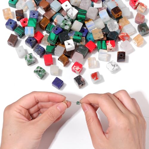 Vinswet Naturstein-Abstandshalter, Kappen, Rondelle, lose Perlen, lose Edelsteine, zum Selbermachen, glatte Perle für Armbänder, Halsketten, Ohrringe, Schmuckherstellung (Natursteinperlen, mehrfarbig Vinswet Naturstein-Abstandshalter, Kappen, Rondelle, lose Perlen, lose Edelsteine, zum Selbermachen, glatte Perle für Armbänder, Halsketten, Ohrringe, Schmuckherstellung (Natursteinperlen, mehrfarbig von Vinswet