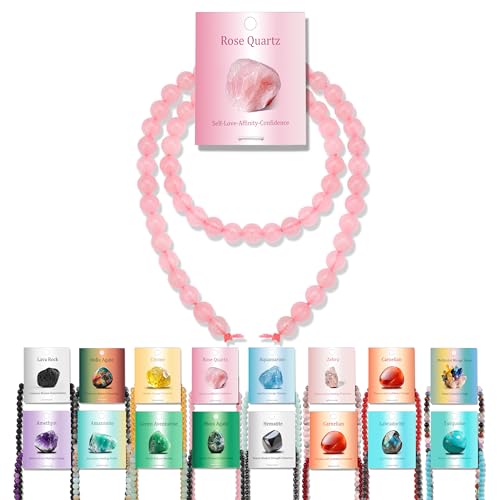 Vinswet Rosenquarz-Natursteinperlen, rund, echte Steinperlen, lose Edelsteine, zum Selbermachen, glatte Perlen für Armbänder, Halsketten, Ohrringe, Schmuckherstellung, 60 Stück Vinswet Rosenquarz-Natursteinperlen, rund, echte Steinperlen, lose Edelsteine, zum Selbermachen, glatte Perlen für Armbänder, Halsketten, Ohrringe, Schmuckherstellung, 60 Stück von Vinswet