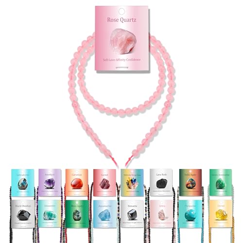 Vinswet Rosenquarz-Natursteinperlen, rund, echte Steinperlen, lose Edelsteine, zum Selbermachen, glatte Perlen für Armbänder, Halsketten, Ohrringe, Schmuckherstellung, 90 Stück Vinswet Rosenquarz-Natursteinperlen, rund, echte Steinperlen, lose Edelsteine, zum Selbermachen, glatte Perlen für Armbänder, Halsketten, Ohrringe, Schmuckherstellung, 90 Stück von Vinswet