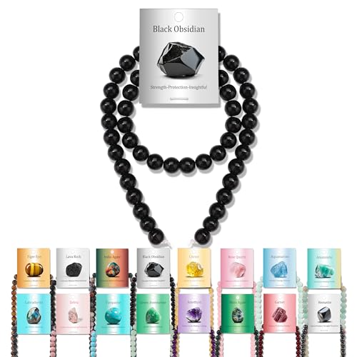 Vinswet Schwarze Obsidian-Natursteinperlen, rund, echte Steinperlen, lose Edelsteine, zum Selbermachen, glatte Perlen für Armbänder, Halsketten, Ohrringe, Schmuckherstellung, 45 Stück Vinswet Schwarze Obsidian-Natursteinperlen, rund, echte Steinperlen, lose Edelsteine, zum Selbermachen, glatte Perlen für Armbänder, Halsketten, Ohrringe, Schmuckherstellung, 45 Stück von Vinswet