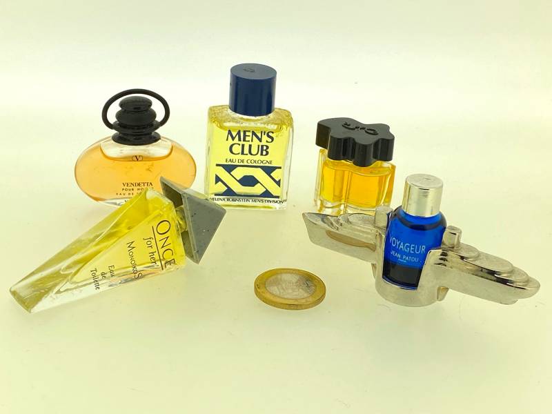 Miniatur-Set-20 Parfüm/After Shave Einmal Monoikos, Vendetta Valentino, Men's Club, Oscar De La Renta, Voyageur Jean Patou von VintagGlamour