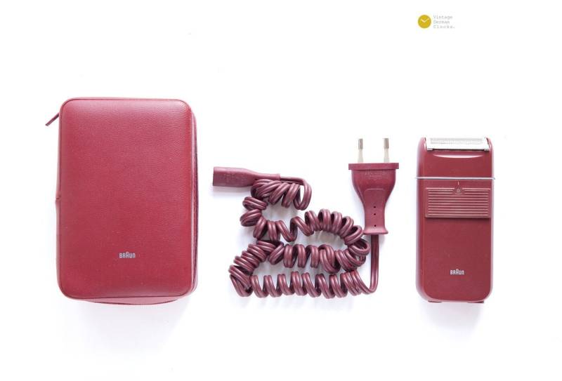 1982 Braun Lady Elegance Hair Trimmer Shaver Type 5666 Roland Ullmann Design Classic 80S Case Germany Red Razor - Rasierer von VintageGermanClocks