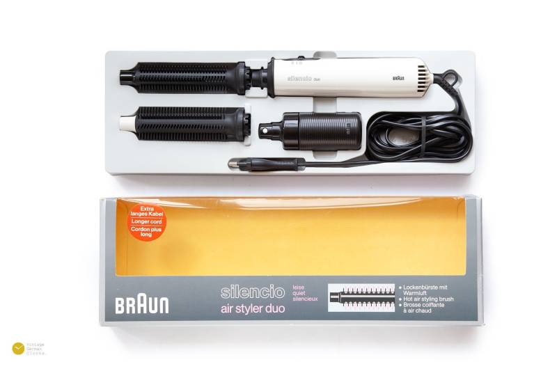 New in Box 1986 Braun Silencio Air Styler Duo Type 4574 Robert Oberheim Design Classic Germany Lady 80S Nos von VintageGermanClocks
