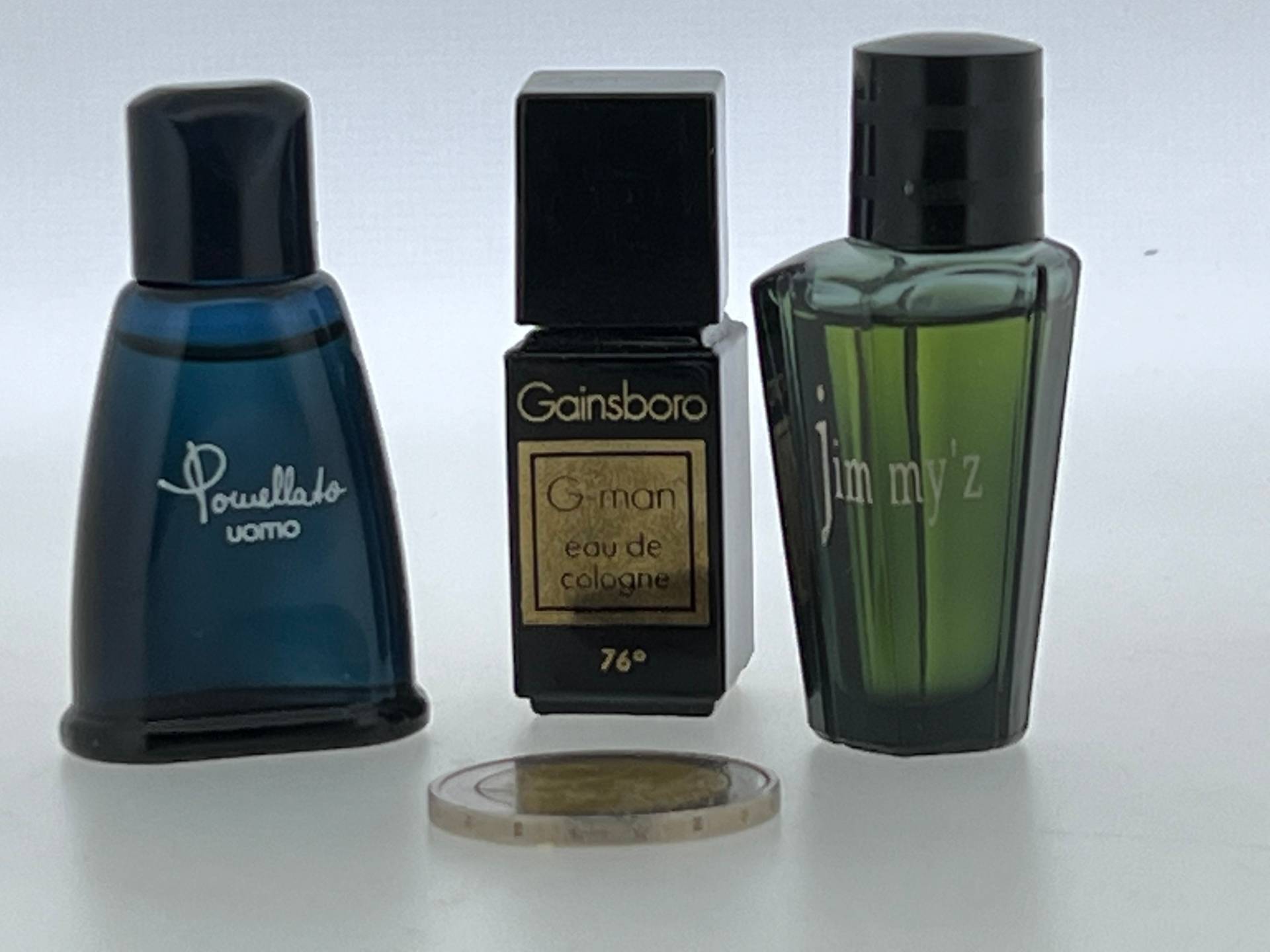 3 Miniature Set G-Man Gainsboro, Gainsborough, Jimmy'z Régine's, Pomellato Uomo, Eau De Toilette 5 Ml von VintagePerfumeShop