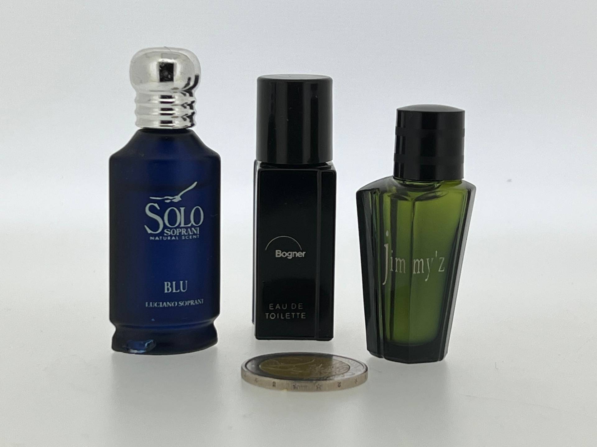 3 Miniature Set Solo Soprani, Blu Luciano Bogner Man 2, Bogner, Jimmy'z Régine's Eau De Toilette 5 Ml 3 Miniature Set Solo Soprani, Blu Luciano Bogner Man 2, Bogner, Jimmy'z Régine's Eau De Toilette 5 Ml von VintagePerfumeShop