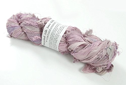 100g Recycled Sari Silk Ribbon Garn, Schmuck machen Trim - Hellrosa von VintageandYou