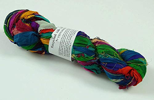 100g Recycled Sari Silk Ribbon Garn, Schmuck machen Trim - Multicolor von Vintageandyou
