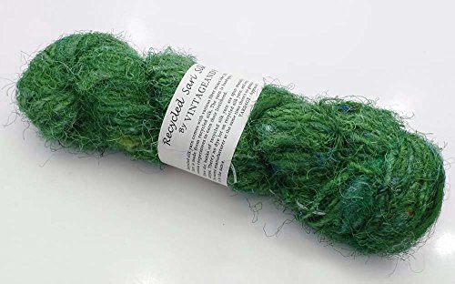 100g Recycling Sari Silk Garn Handgesponnene grüne weiche Garne 100g Recycling Sari Silk Garn Handgesponnene grüne weiche Garne von Vintageandyou