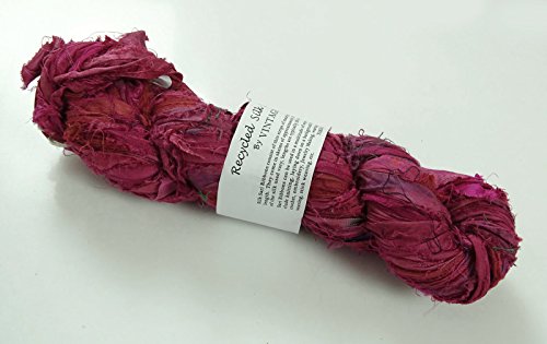 100g Recycling Sari Silk Ribbon Garn, Schmuck machen Trim - Pink Mix von VintageandYou