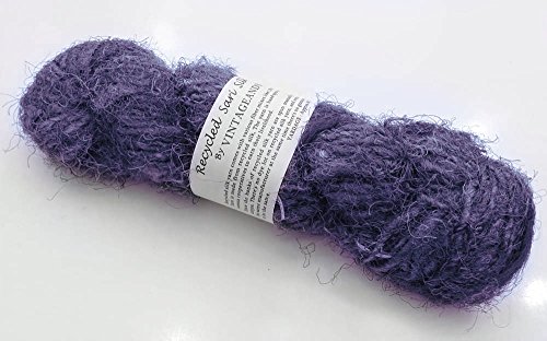 100g Recycling Sari Silk Garn Handgesponnene Lila Weiche Garne 100g Recycling Sari Silk Garn Handgesponnene Lila Weiche Garne von Vintageandyou