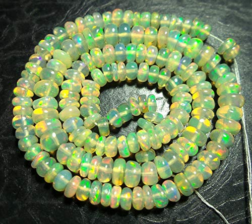 AAA Äthiopischer Opal, glatte Rondelle, lose Edelsteinperlen, 3–6 mm, 45,7 cm AAA Äthiopischer Opal, glatte Rondelle, lose Edelsteinperlen, 3–6 mm, 45,7 cm von Vintagegems