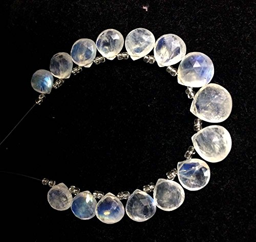 AAA Regenbogen-Mondstein, facettiert, herzförmig, Perlen, Regenbogen-Mondstein, loser Edelstein, 5 mm - 7 mm von Vintagegems