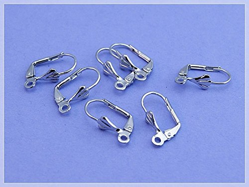 Vintageparts 10 Brisuren/Klappohring in silberfarben platiniert, DIY-Schmuck Vintageparts 10 Brisuren/Klappohring in silberfarben platiniert, DIY-Schmuck von Vintageparts FACHHANDEL FÜR SCHMUCKZUBEHÖR
