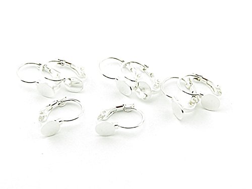 10 Brisuren in silberfarben mit 6 mm Klebepad von Vintageparts FACHHANDEL FÜR SCHMUCKZUBEHÖR