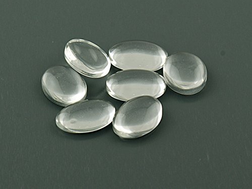 10 Cabochon Glas klar oval, 14 x 10 mm von Vintageparts, DIY-Schmuck von Vintageparts FACHHANDEL FÜR SCHMUCKZUBEHÖR