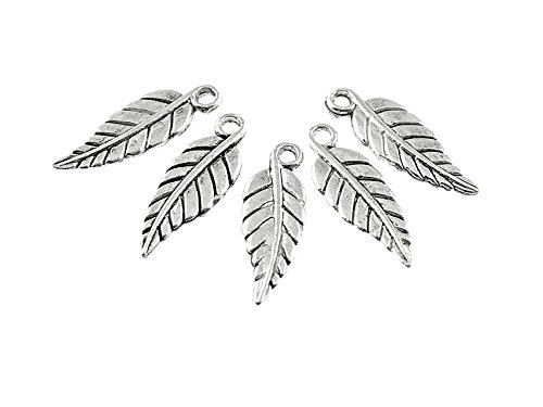 Vintageparts 10 Filigrane Federn in antik silberfarben, DIY-Schmuck von Vintageparts FACHHANDEL FÜR SCHMUCKZUBEHÖR