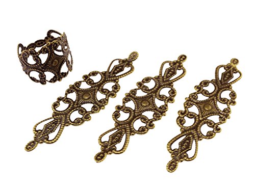 Vintageparts 10 Filigrane Verbinder Vintage in antik bronzefarben, DIY-Schmuck von Vintageparts FACHHANDEL FÜR SCHMUCKZUBEHÖR