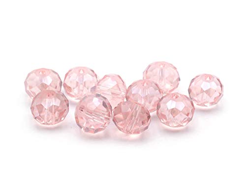 10 Glasschliffperlen in rosa, 10 mm von Vintageparts, DIY-Schmuck von Vintageparts FACHHANDEL FÜR SCHMUCKZUBEHÖR
