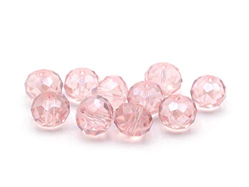 Vintageparts 10 Glasschliffperlen in rosa, 10 mm, DIY-Schmuck von Vintageparts FACHHANDEL FÜR SCHMUCKZUBEHÖR