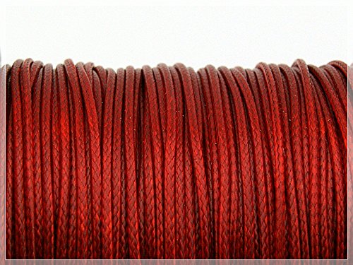 10 m Polyesterkordel gewachst rot 1 mm von Vintageparts, DIY-Schmuck von Vintageparts FACHHANDEL FÜR SCHMUCKZUBEHÖR