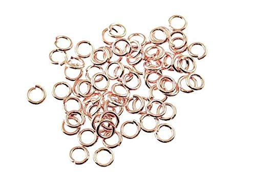 100 Biegeringe in rosègoldfarben, 4 mm von Vintageparts FACHHANDEL FÜR SCHMUCKZUBEHÖR