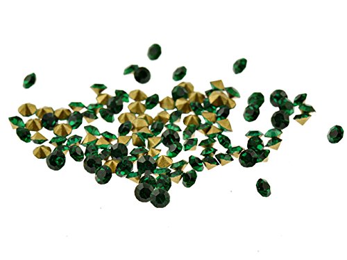 100 Strasssteine in emerald, 2 mm von Vintageparts FACHHANDEL FÜR SCHMUCKZUBEHÖR