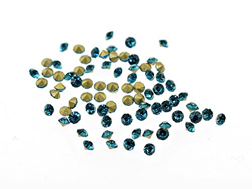 100 Strasssteine in petrol, 1,7 mm von Vintageparts FACHHANDEL FÜR SCHMUCKZUBEHÖR