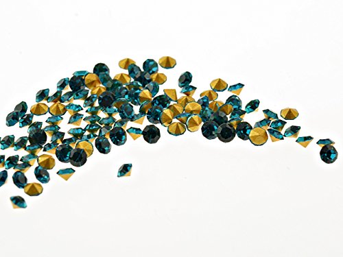 100 Strasssteine in türkis, 2 mm von Vintageparts, DIY-Schmuck von Vintageparts FACHHANDEL FÜR SCHMUCKZUBEHÖR