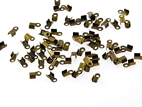Vintageparts 100 kleine Endkappen in antik Bronze, 6 mm, DIY-Schmuck von Vintageparts FACHHANDEL FÜR SCHMUCKZUBEHÖR