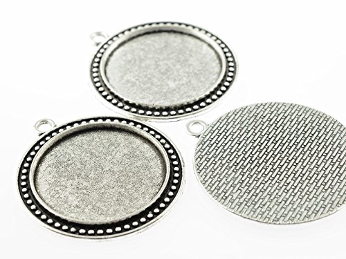 2 Rahmen in antik silberfarben für 30 mm Cabochon 2 Rahmen in antik silberfarben für 30 mm Cabochon von Vintageparts FACHHANDEL FÜR SCHMUCKZUBEHÖR