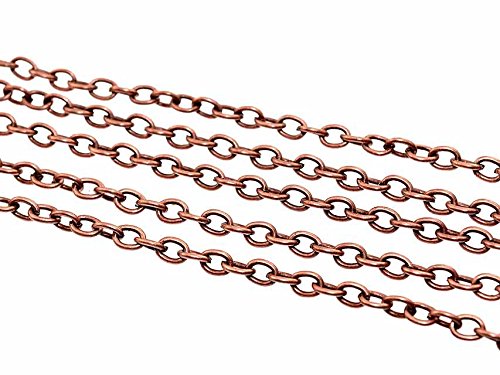 Vintageparts 2 m Gliederkette in antik Kupfer, 3,5 x 2,5 mm, DIY-Schmuck von Vintageparts FACHHANDEL FÜR SCHMUCKZUBEHÖR