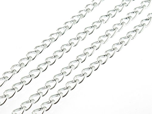 Vintageparts 2 m Gliederkette in silberfarben platiniert aus Aluminium, DIY-Schmuck von Vintageparts FACHHANDEL FÜR SCHMUCKZUBEHÖR