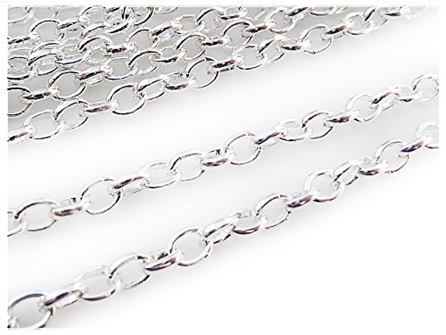 Vintageparts 2 m Gliederkette silberfarben, DIY-Schmuck von Vintageparts FACHHANDEL FÜR SCHMUCKZUBEHÖR