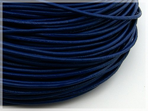 2 m echtes Lederband blau 2 mm von Vintageparts, DIY-Schmuck von Vintageparts FACHHANDEL FÜR SCHMUCKZUBEHÖR