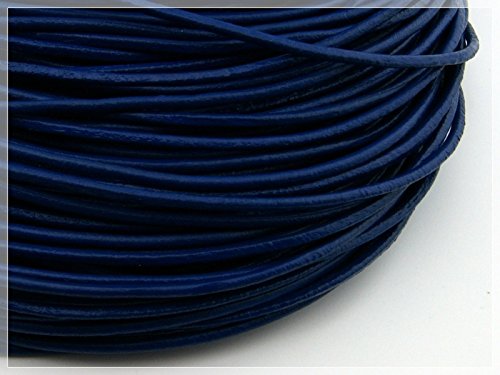 Vintageparts 2 m echtes Lederband blau 2 mm, DIY-Schmuck von Vintageparts FACHHANDEL FÜR SCHMUCKZUBEHÖR