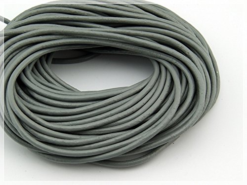 Vintageparts 2 m echtes Lederband grau 2 mm, DIY-Schmuck von Vintageparts FACHHANDEL FÜR SCHMUCKZUBEHÖR